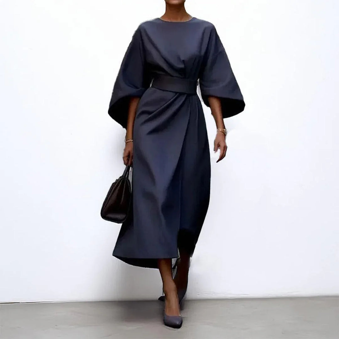 Eldra | Satin Feel Batwing Sleeve Maxi Dress - MABEL LONDON
