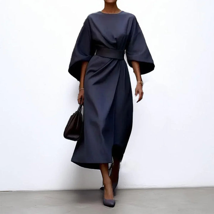 Eldra | Satin Feel Batwing Sleeve Maxi Dress - MABEL LONDON