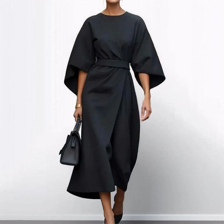 Eldra | Satin Feel Batwing Sleeve Maxi Dress - MABEL LONDON