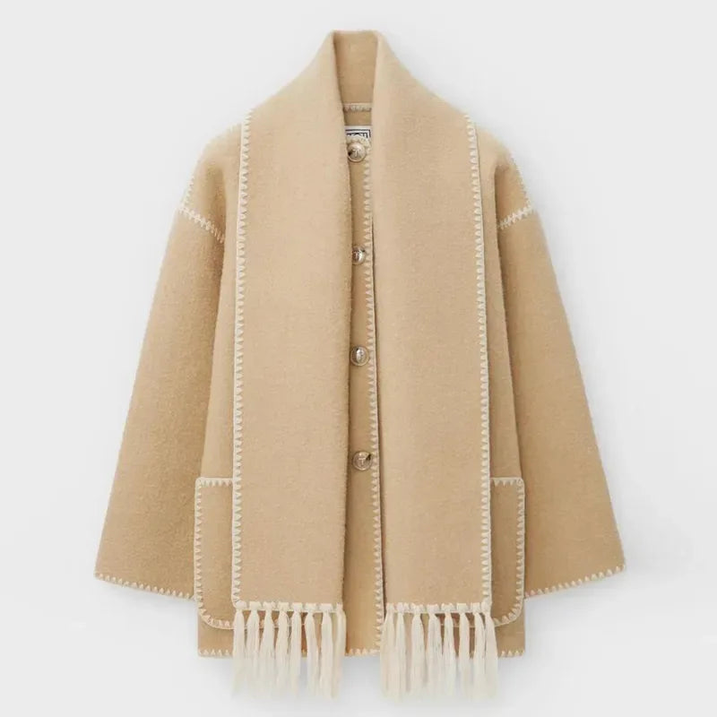 Zyra | Fringed Scarf Jacket - MABEL LONDON