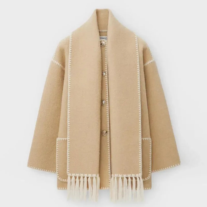 Zyra | Fringed Scarf Jacket - MABEL LONDON