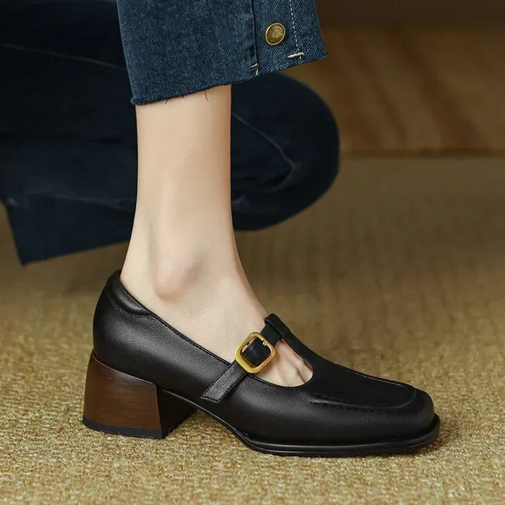 Selvana | Elegant T-Strap Shoes - MABEL LONDON