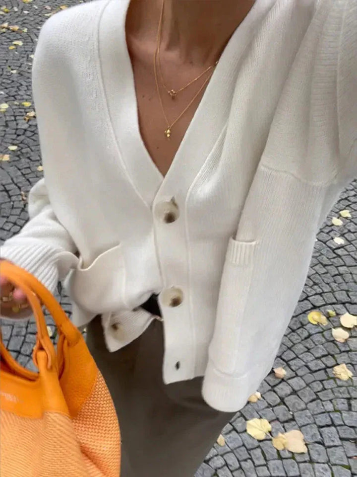 JULIETTE™ - V-Neck Knit Cardigan - MABEL LONDON