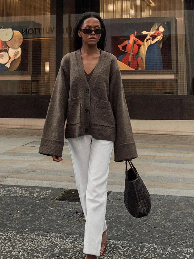 JULIETTE™ - V-Neck Knit Cardigan - MABEL LONDON