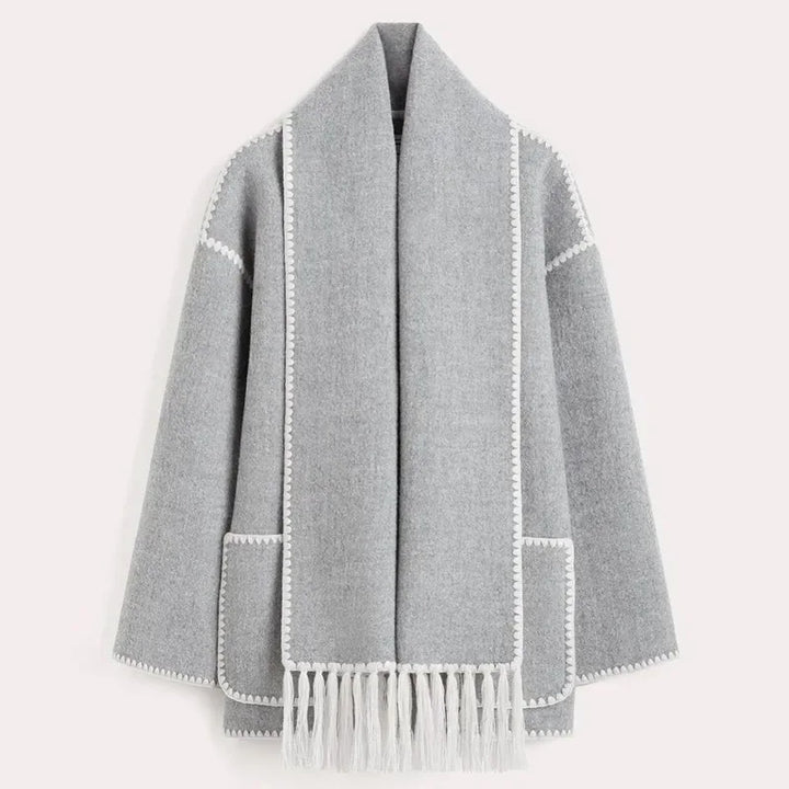 Zyra | Fringed Scarf Jacket - MABEL LONDON