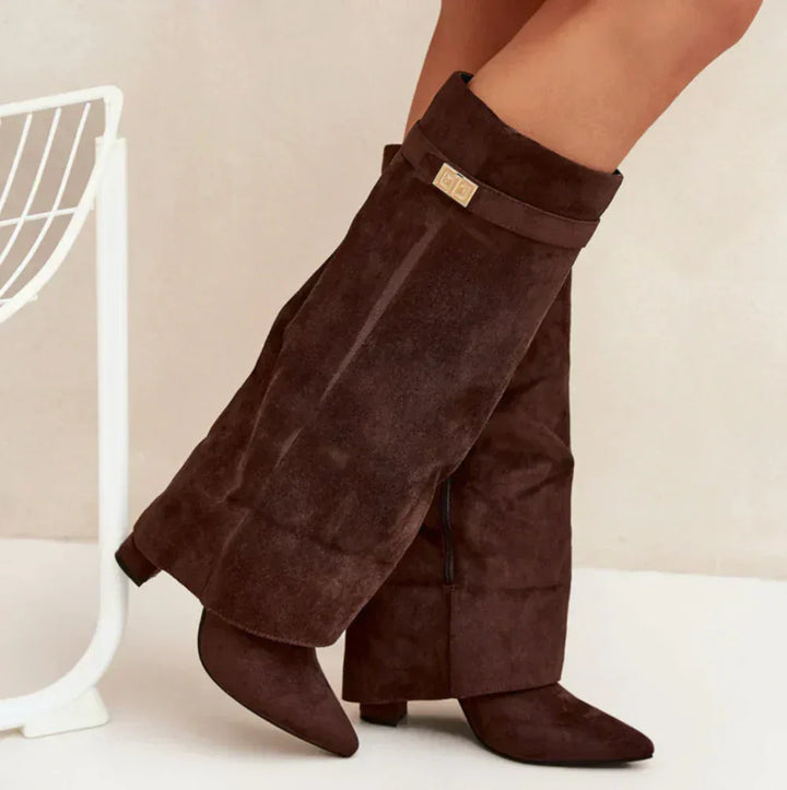 SUEDORA™ | HIGH SUEDE BOOTS - MABEL LONDON