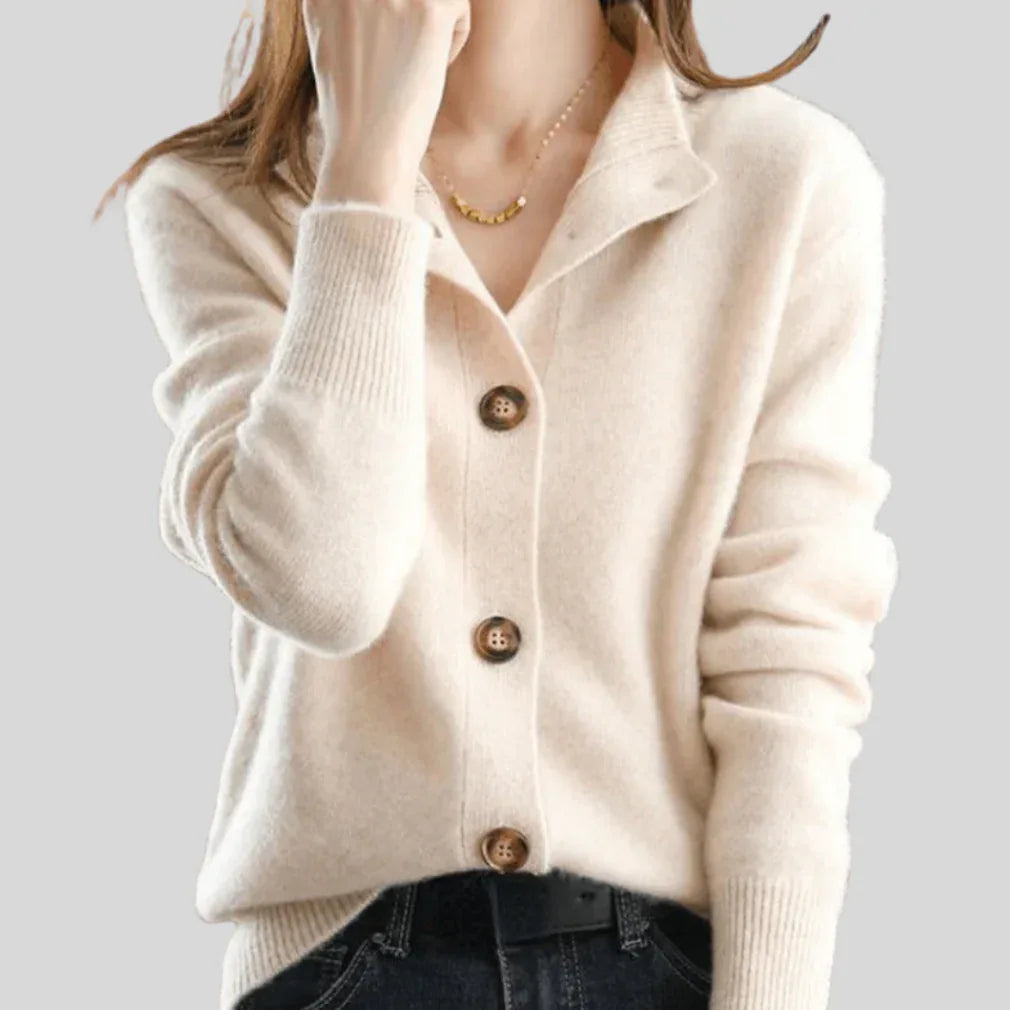 Claire | Retro-Style Cashmere Cardigan - MABEL LONDON