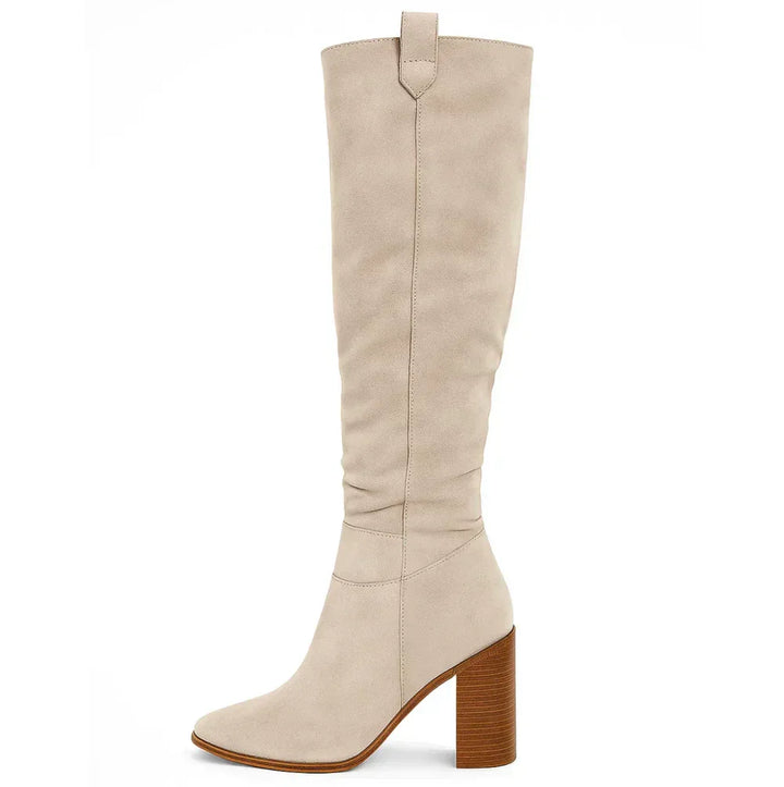 SUEVIRA™ | SUEDE BLOCK HEEL BOOTS - MABEL LONDON
