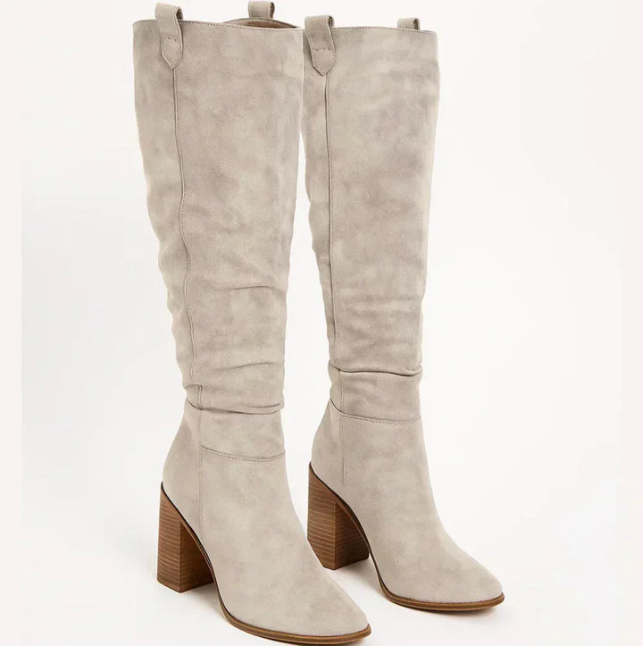 SUEVIRA™ | SUEDE BLOCK HEEL BOOTS - MABEL LONDON