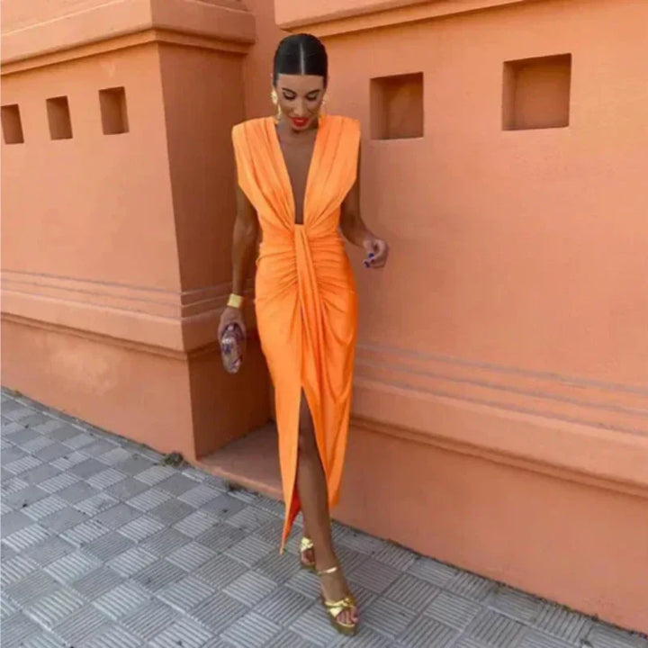 Lily | Elegant Pleated Dress - MABEL LONDON