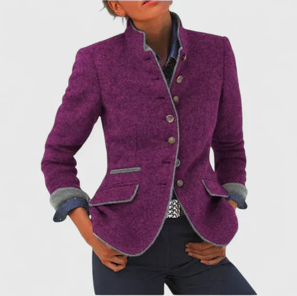 Margaret - Classic Wool Blend Blazer - MABEL LONDON