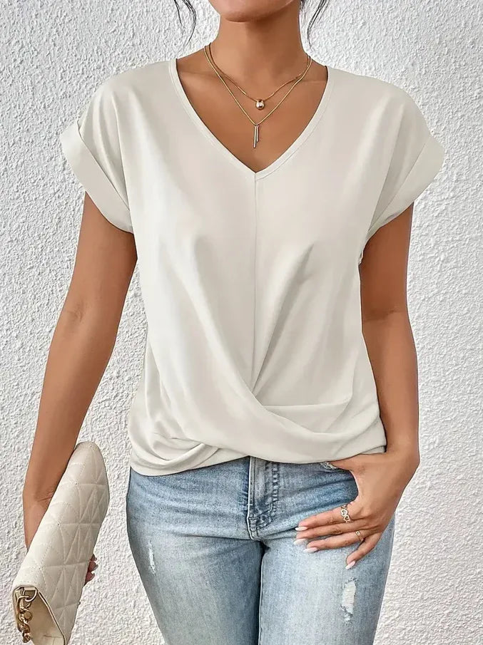 BELLE™ | The Stylish V-Neck Top - MABEL LONDON