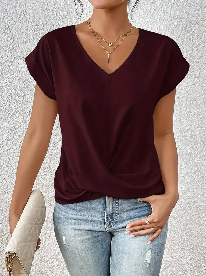 BELLE™ | The Stylish V-Neck Top - MABEL LONDON