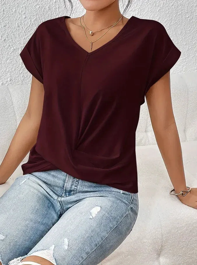 BELLE™ | The Stylish V-Neck Top - MABEL LONDON