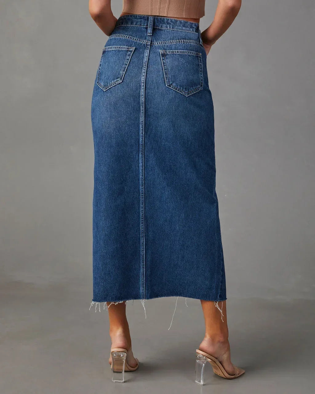 DENISE™ – Classic High-Waist Denim Skirt - MABEL LONDON