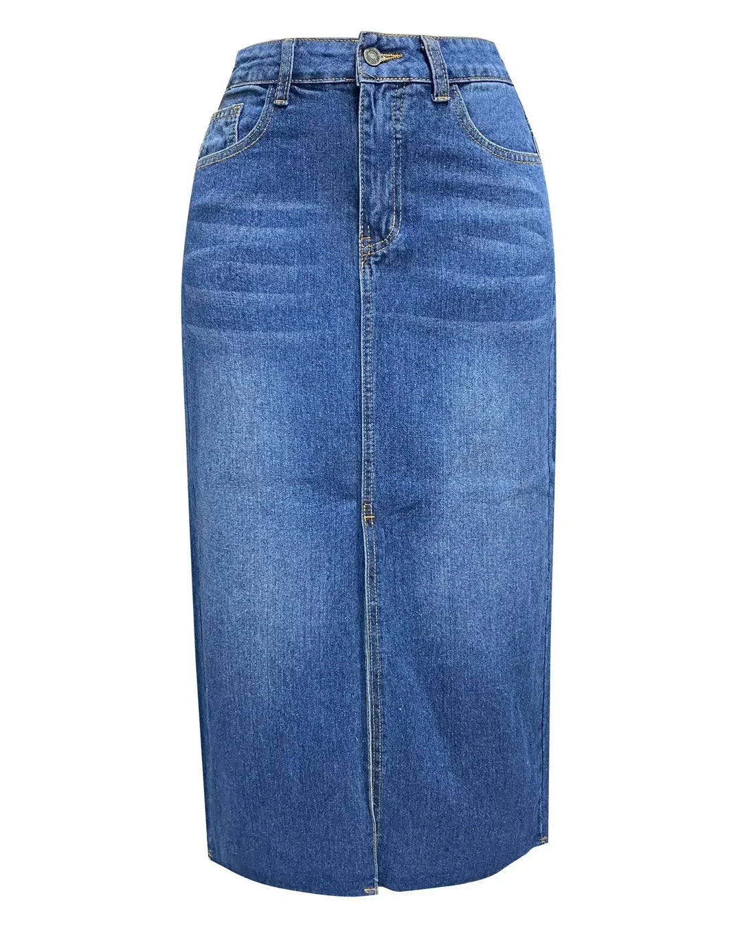 DENISE™ – Classic High-Waist Denim Skirt - MABEL LONDON