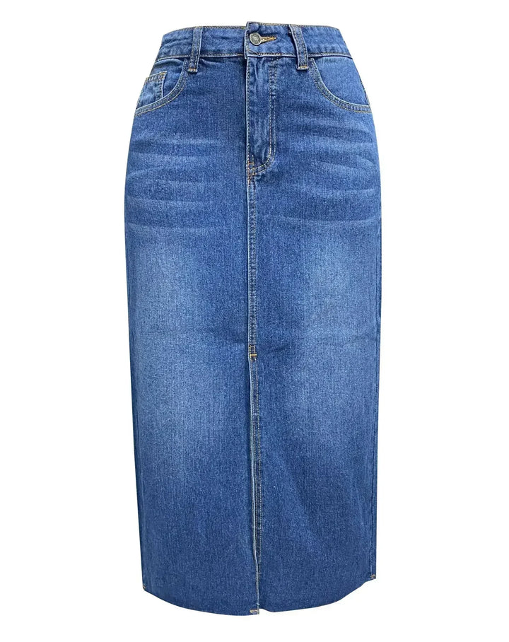 DENISE™ – Classic High-Waist Denim Skirt - MABEL LONDON