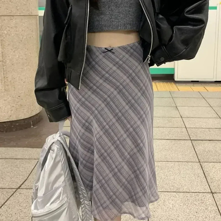 MORIAH™ – Classic Plaid Midi Skirt - MABEL LONDON