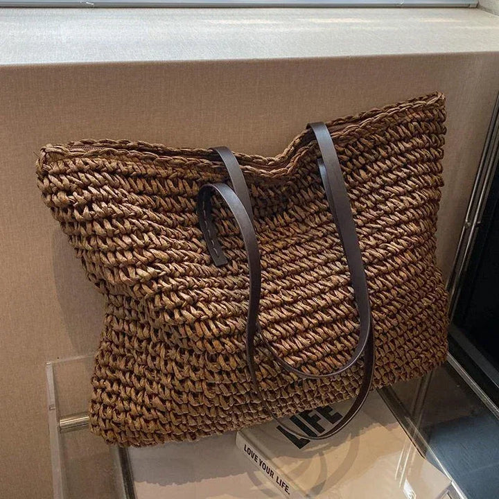 Large Woven Tote Bag - MABEL LONDON