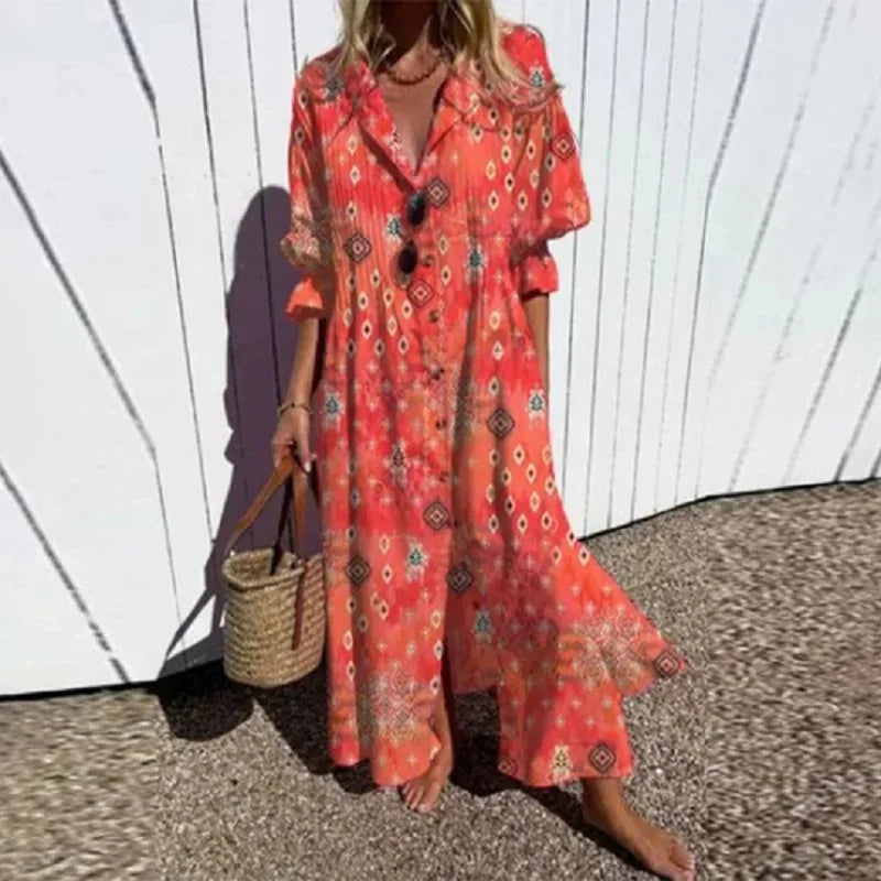 MELISSA™ - Chic Boho Maxi Dress - MABEL LONDON