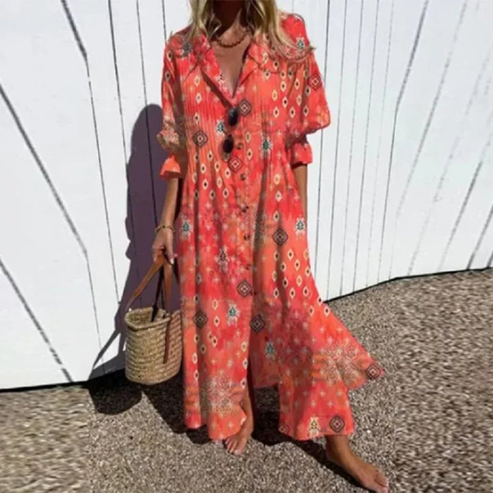 MELISSA™ - Chic Boho Maxi Dress - MABEL LONDON