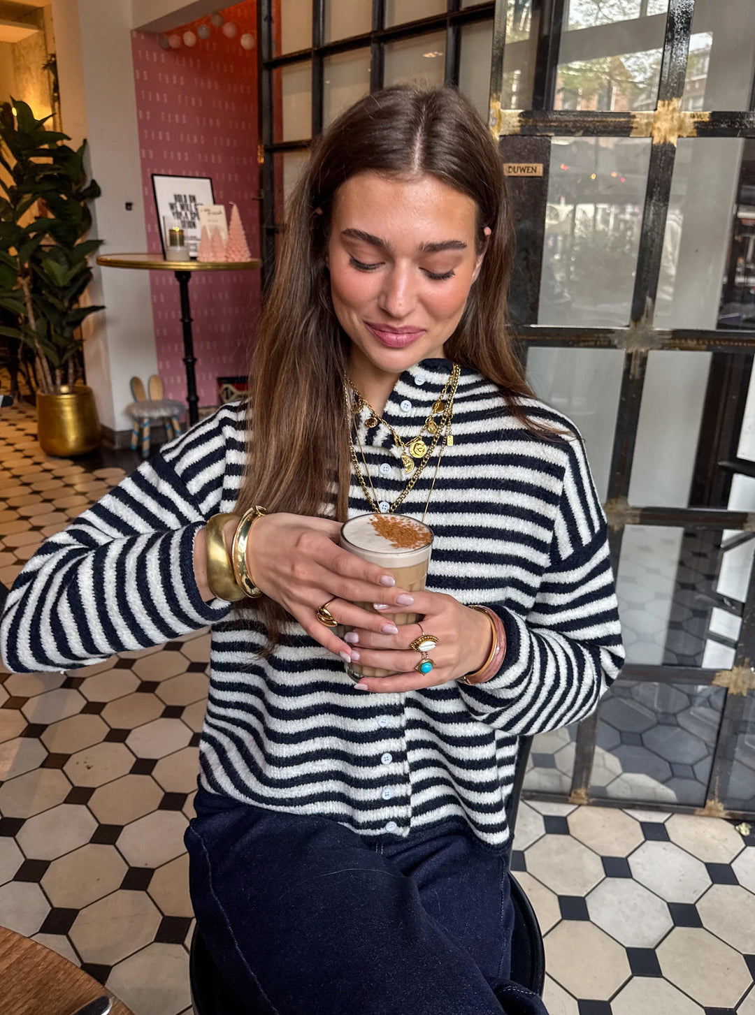 Serena Vest Navy Stripe - MABEL LONDON