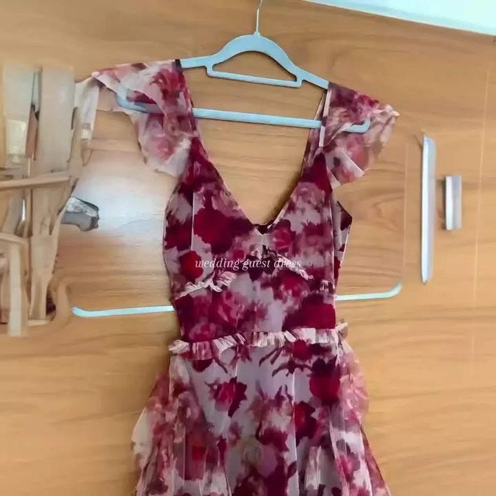 MARIELA™ – Romantic Floral Ruffle Maxi Dress - MABEL LONDON