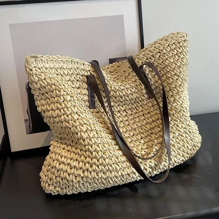 Large Woven Tote Bag - MABEL LONDON