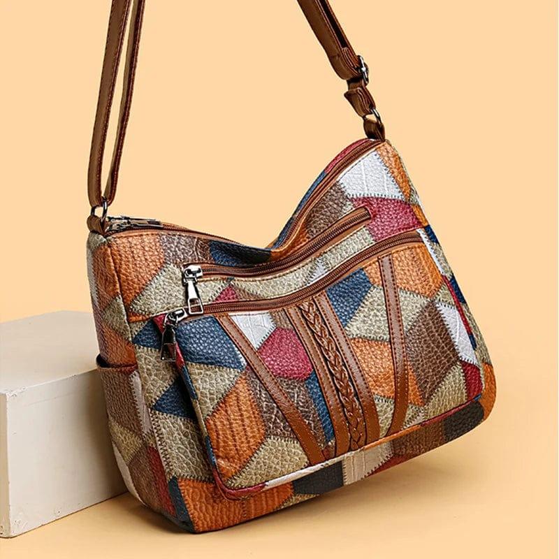 Myra™ | Handbag in Mosaic Leather - MABEL LONDON