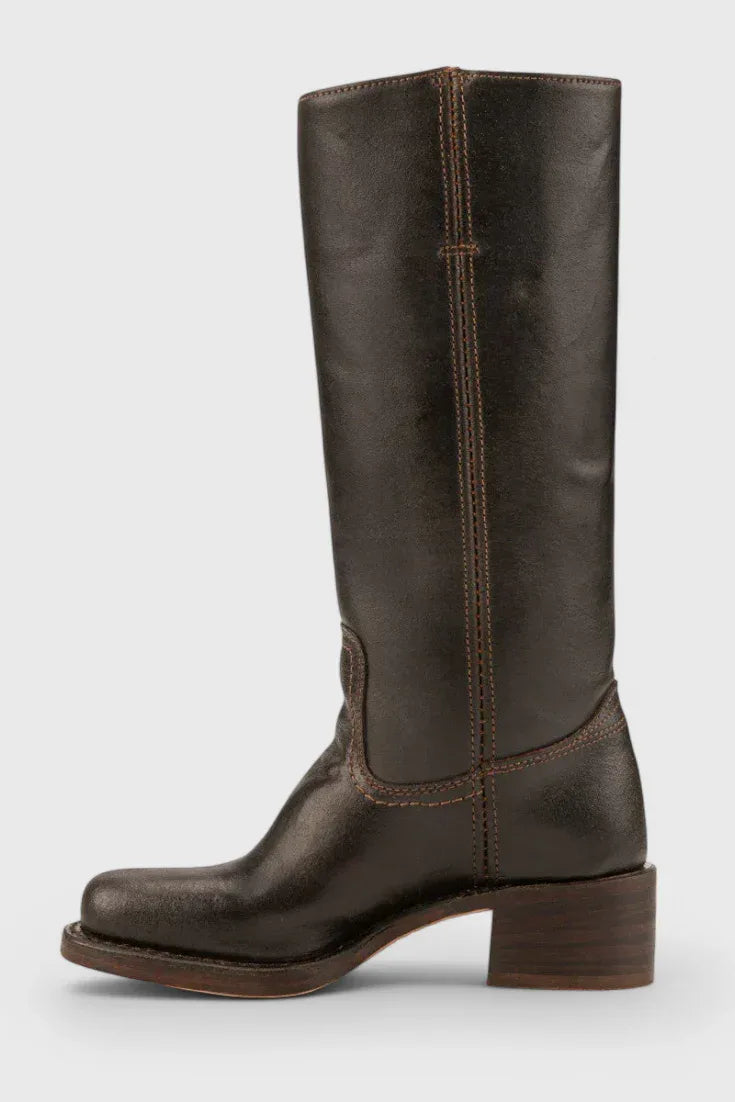PIPPA | WOMEN'S LEATHER KNEE-HIGH BOOTS WITH HEELS - MABEL LONDON