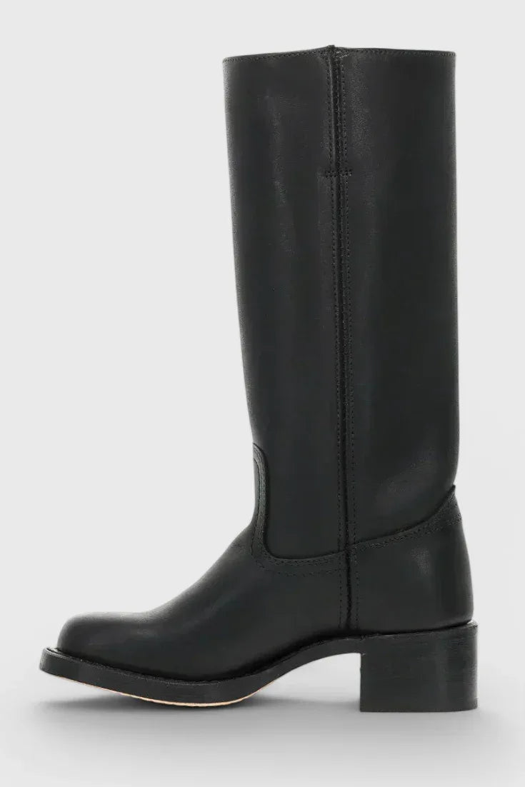 PIPPA | WOMEN'S LEATHER KNEE-HIGH BOOTS WITH HEELS - MABEL LONDON