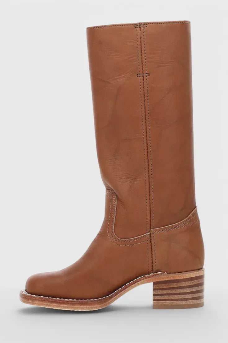PIPPA | WOMEN'S LEATHER KNEE-HIGH BOOTS WITH HEELS - MABEL LONDON