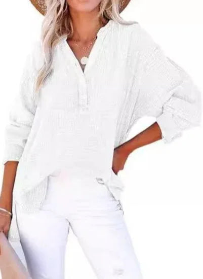 AYLA™ – Casual V-Neck Blouse - MABEL LONDON