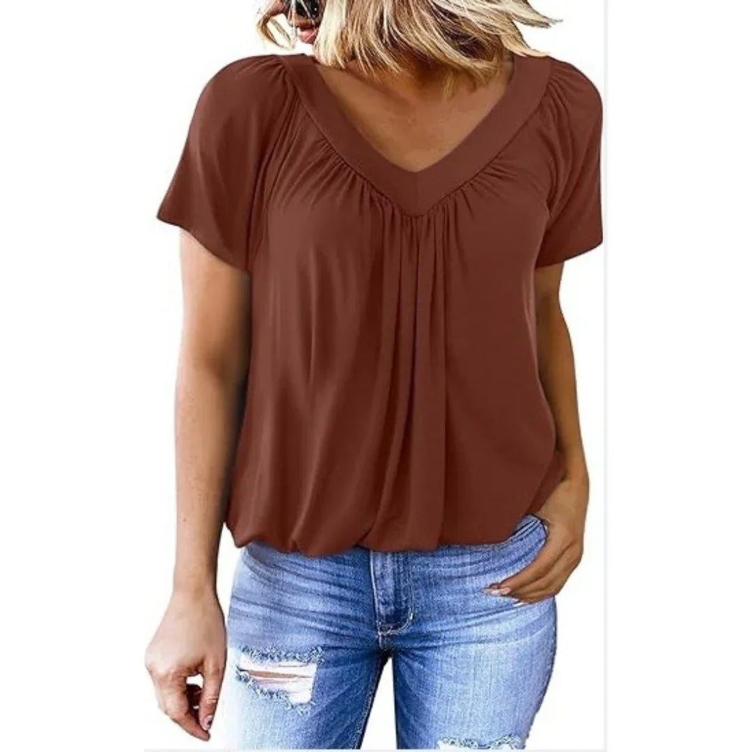 KATHLEEN™ - Casual V-Neck Top - MABEL LONDON