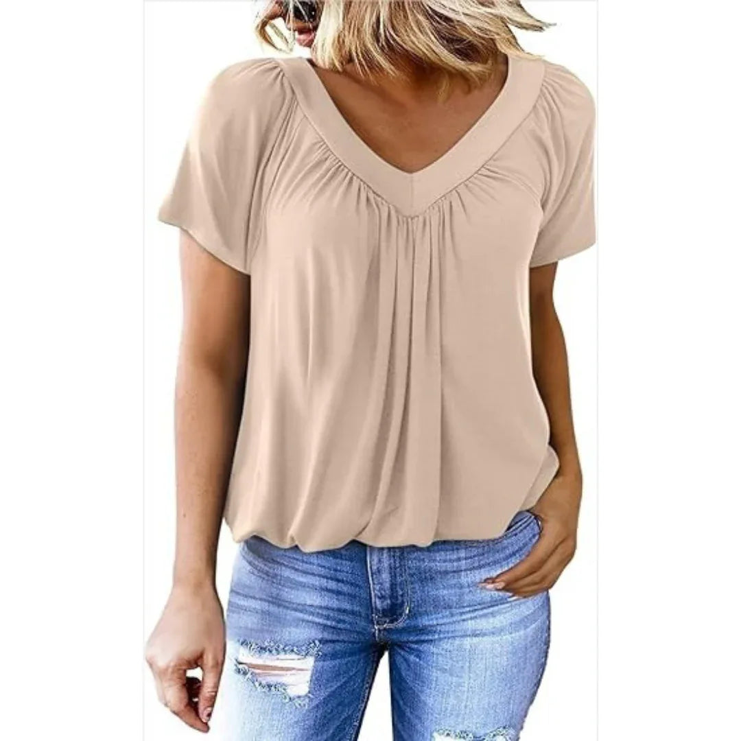 KATHLEEN™ - Casual V-Neck Top - MABEL LONDON