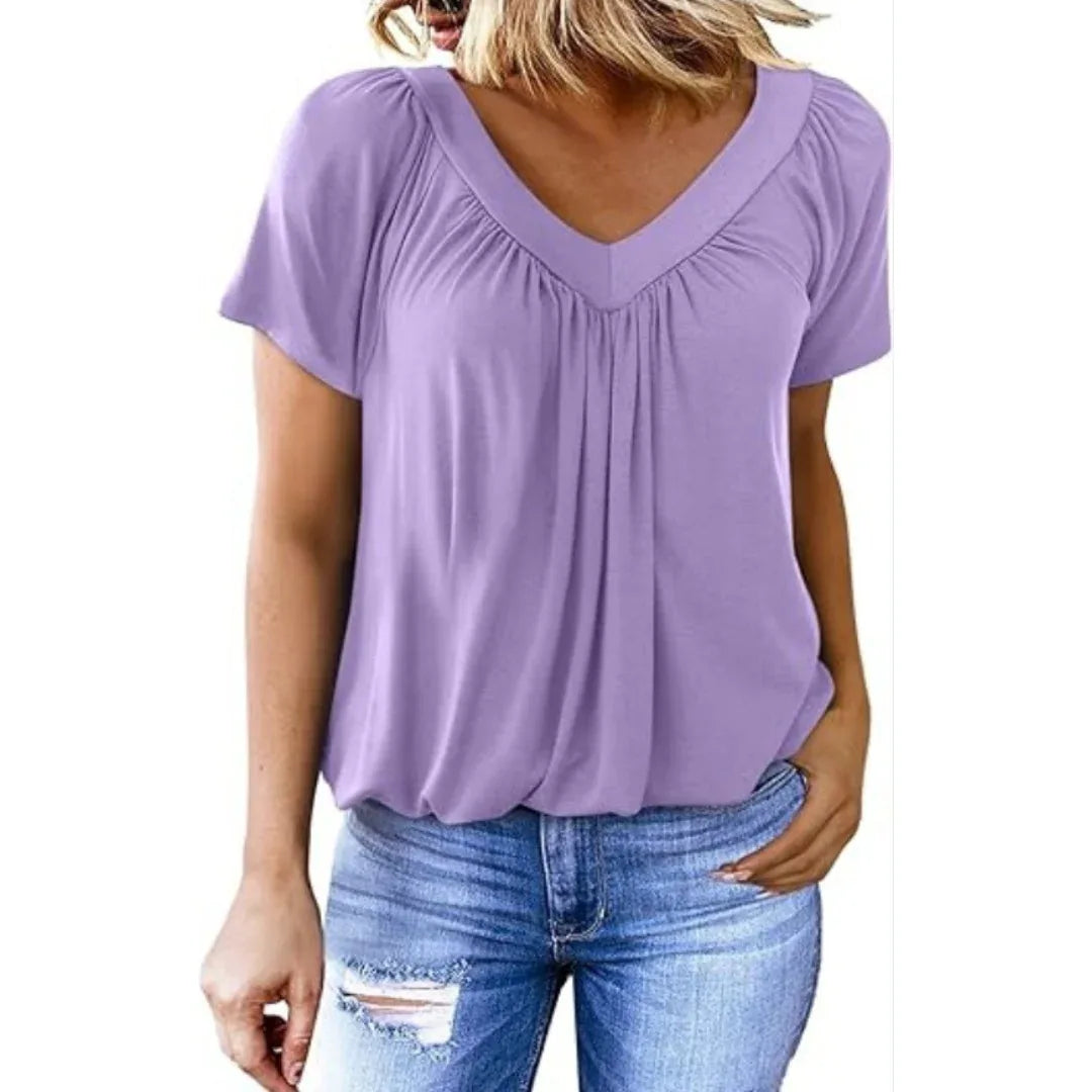 KATHLEEN™ - Casual V-Neck Top - MABEL LONDON