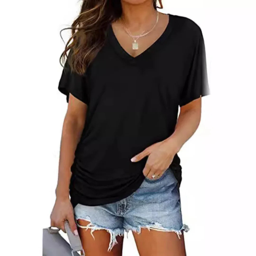 EILY™ - Classic V-Neck Loose Fit Shirt - MABEL LONDON
