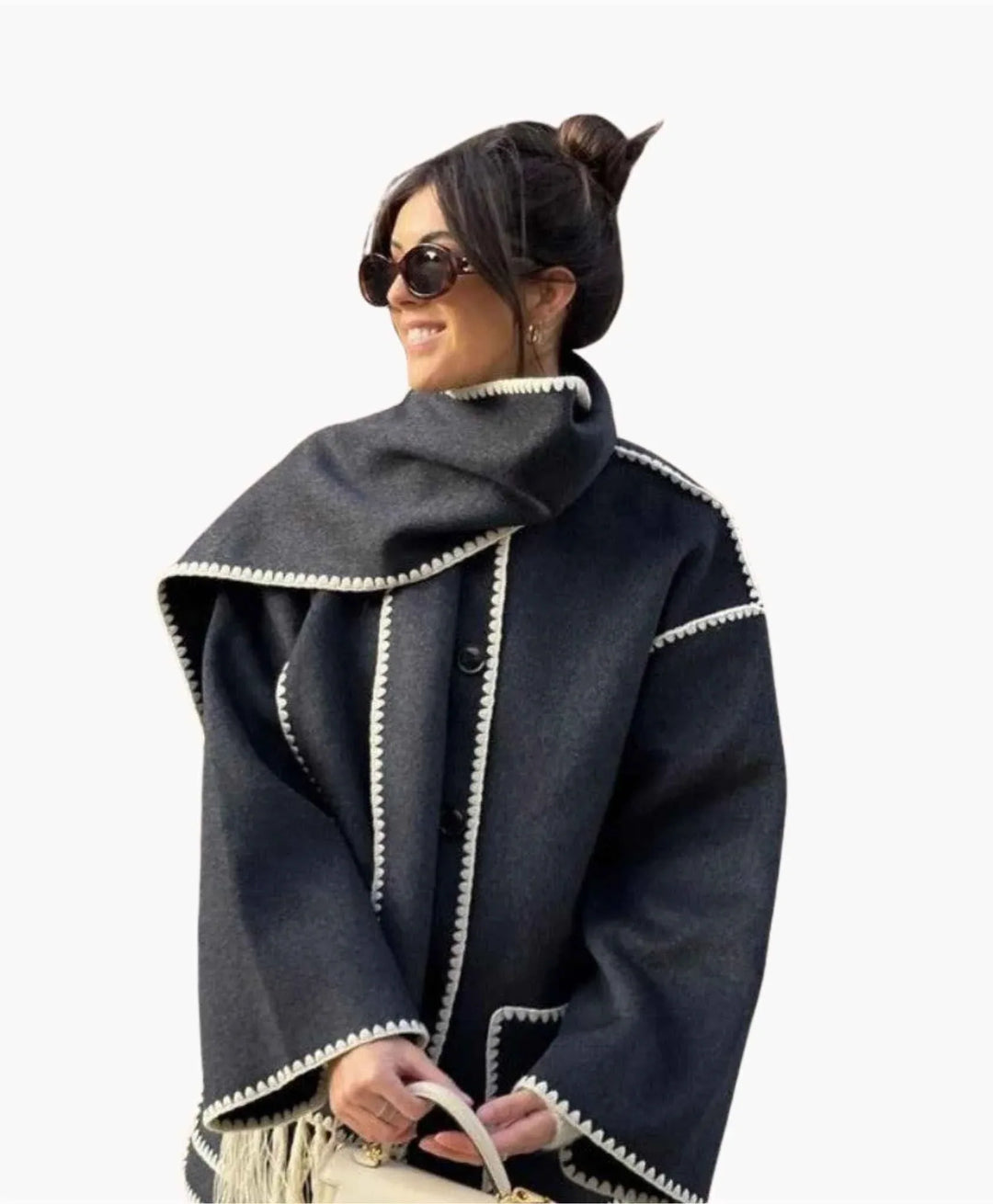 Zyra | Fringed Scarf Jacket - MABEL LONDON