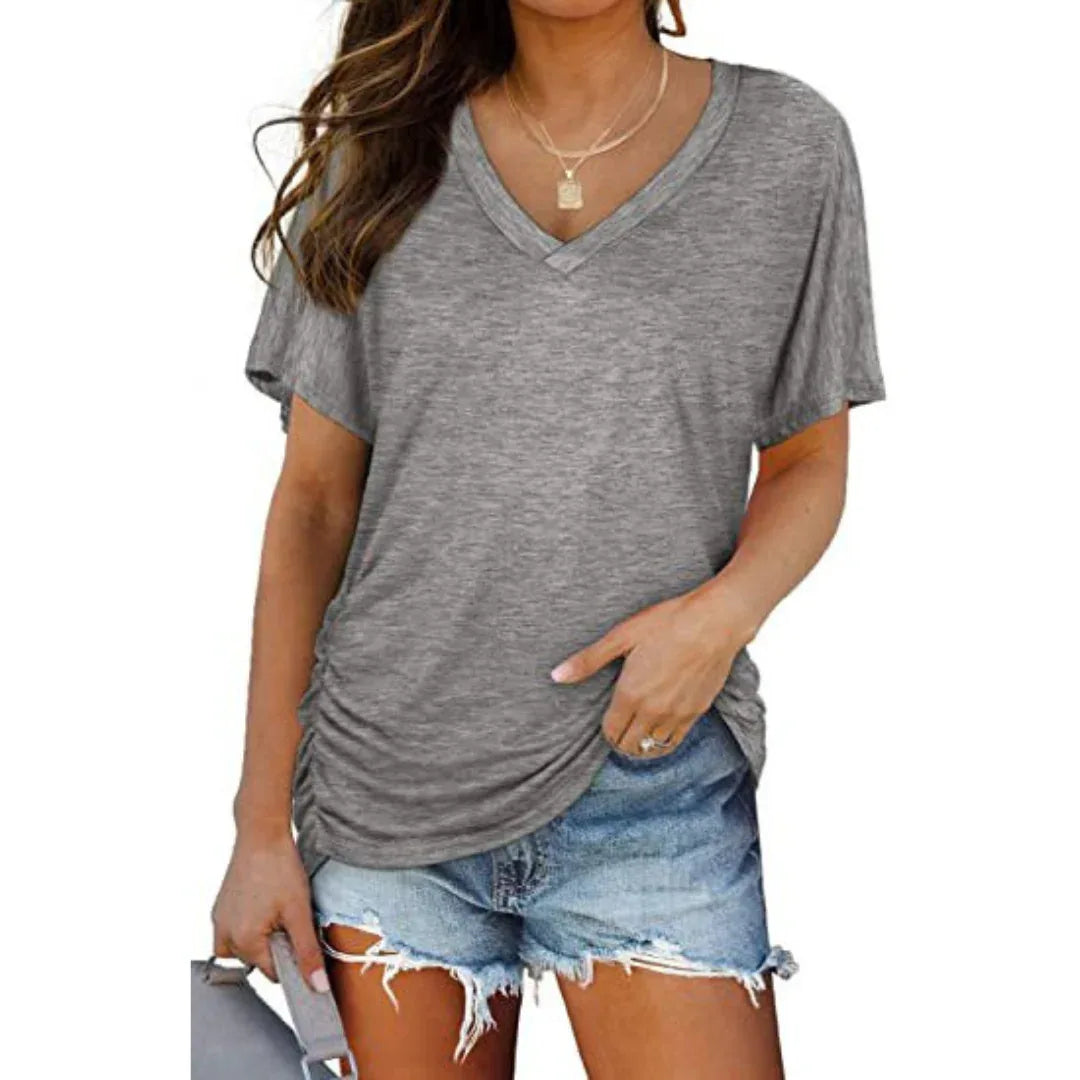 EILY™ - Classic V-Neck Loose Fit Shirt - MABEL LONDON