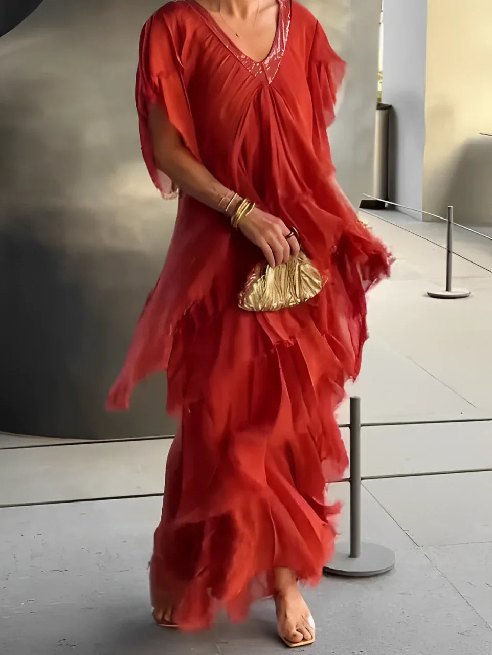 LYNETTE™ - Elegant Flowing Long Dress - MABEL LONDON