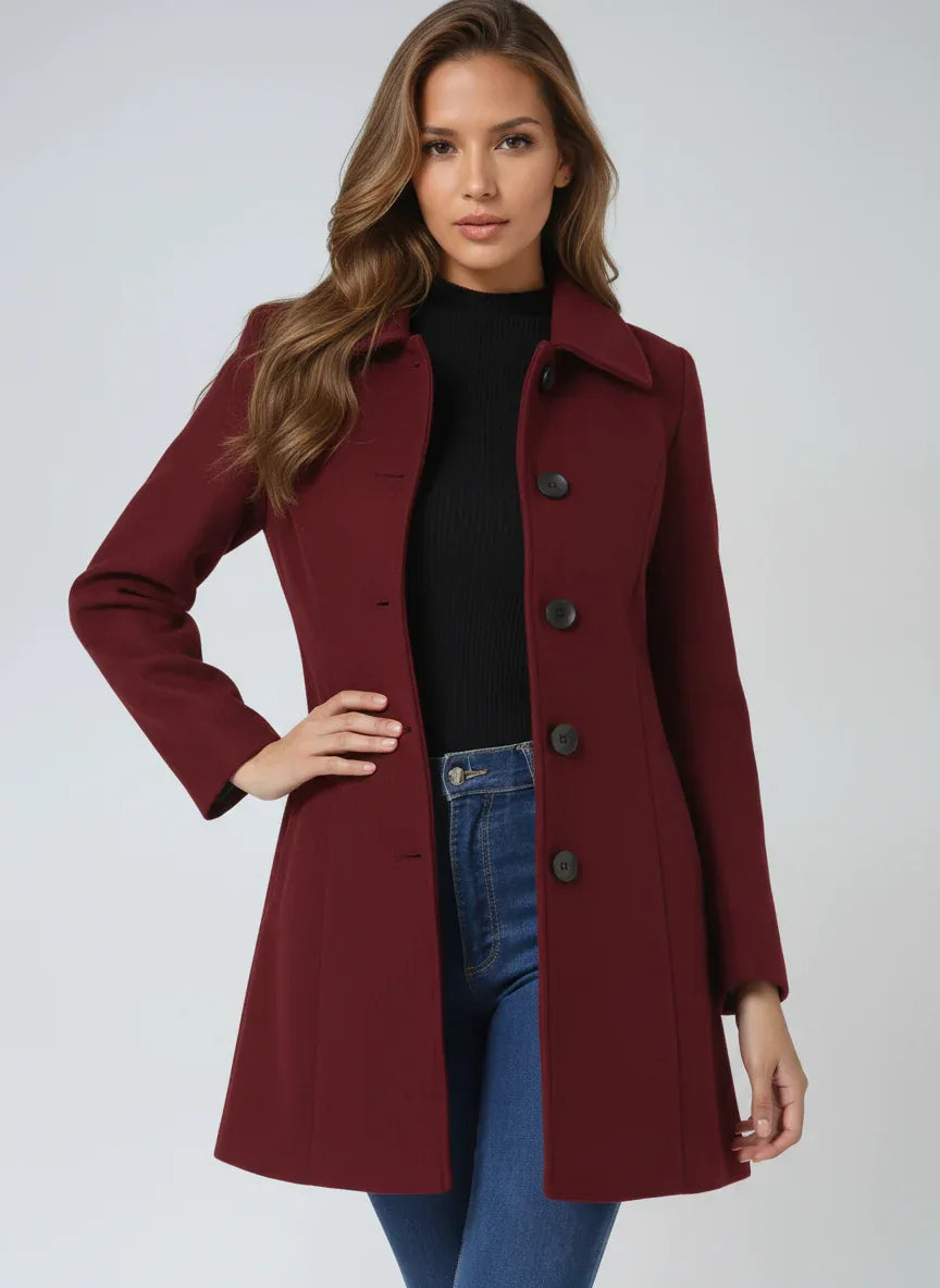 Josephine - Single Breasted Winter Trench Coat - MABEL LONDON