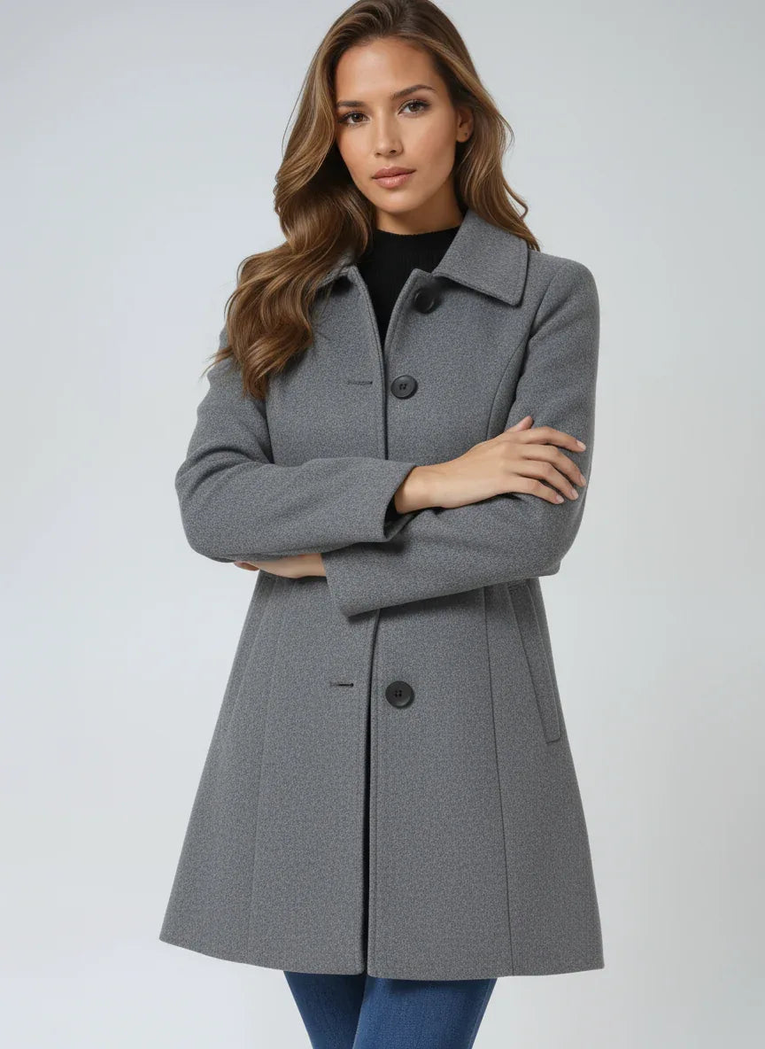 Josephine - Single Breasted Winter Trench Coat - MABEL LONDON