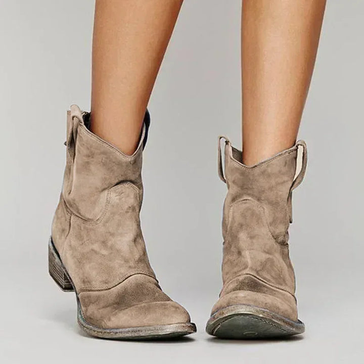 Cyrine | Vintage Cowboy Suede Boots - MABEL LONDON