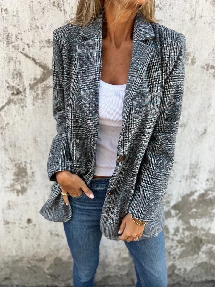 LUCINDA™ - Classic Plaid Blazer - MABEL LONDON