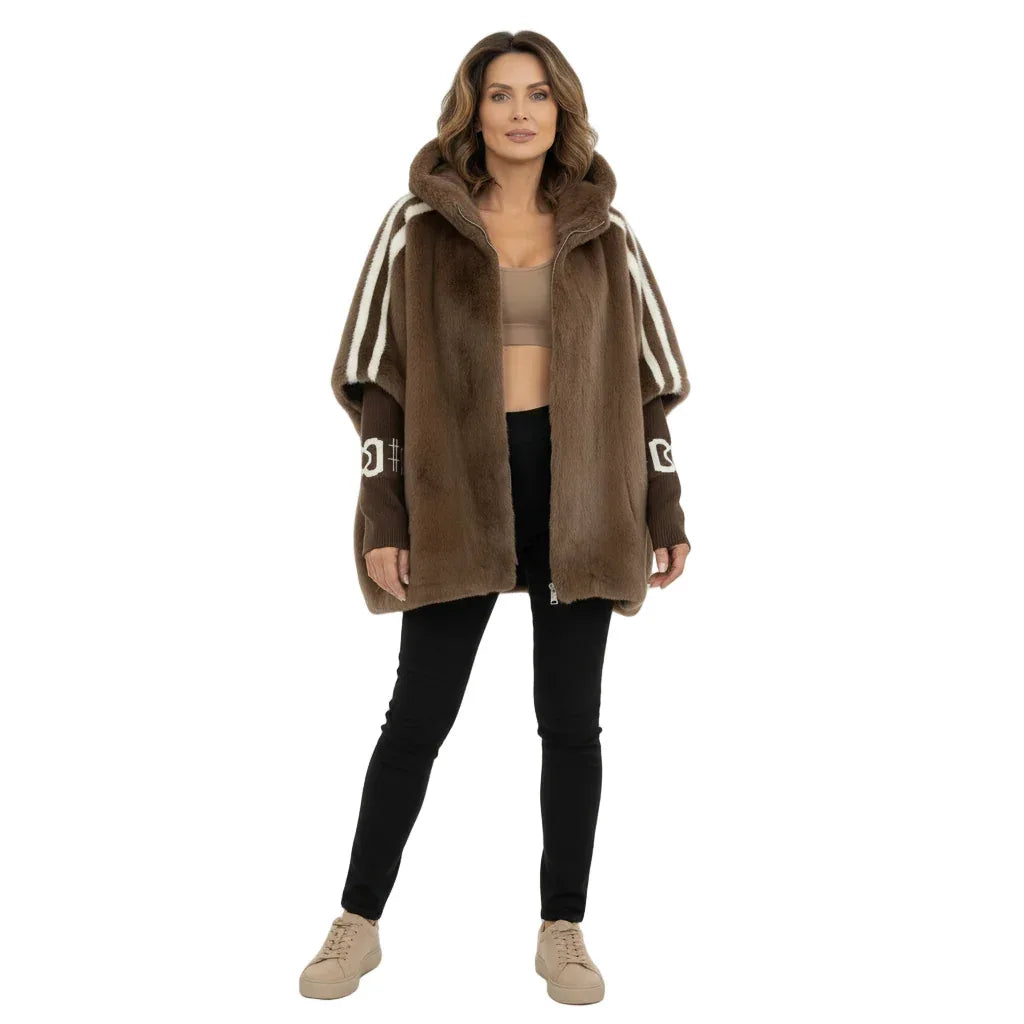 BRIELLE™ | Statement Faux Fur Hooded Jacket - MABEL LONDON