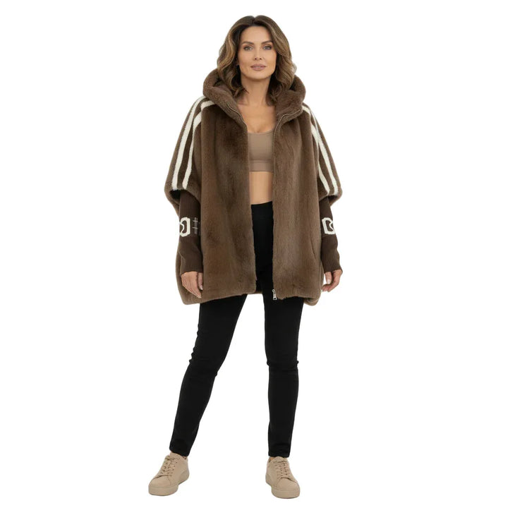 BRIELLE™ | Statement Faux Fur Hooded Jacket - MABEL LONDON