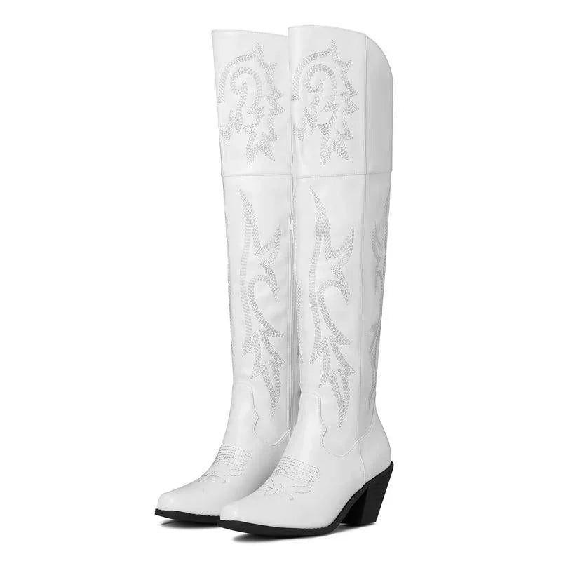 CHEYENNE™ – Classic Over-the-Knee Cowboy Boots - MABEL LONDON