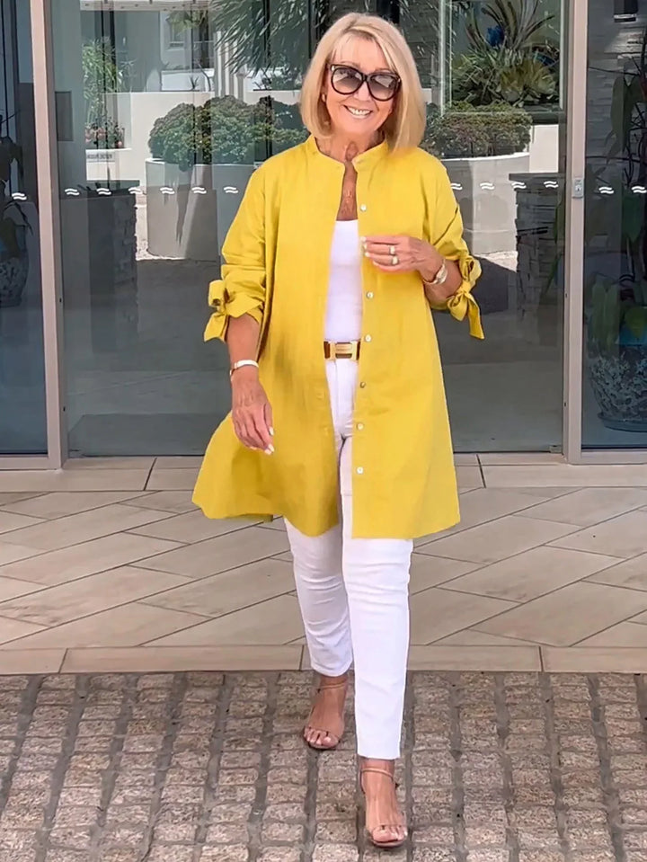 CÉLINA™ - Classy Long Shirt Jacket - MABEL LONDON