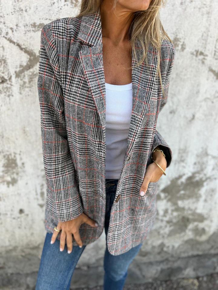LUCINDA™ - Classic Plaid Blazer - MABEL LONDON