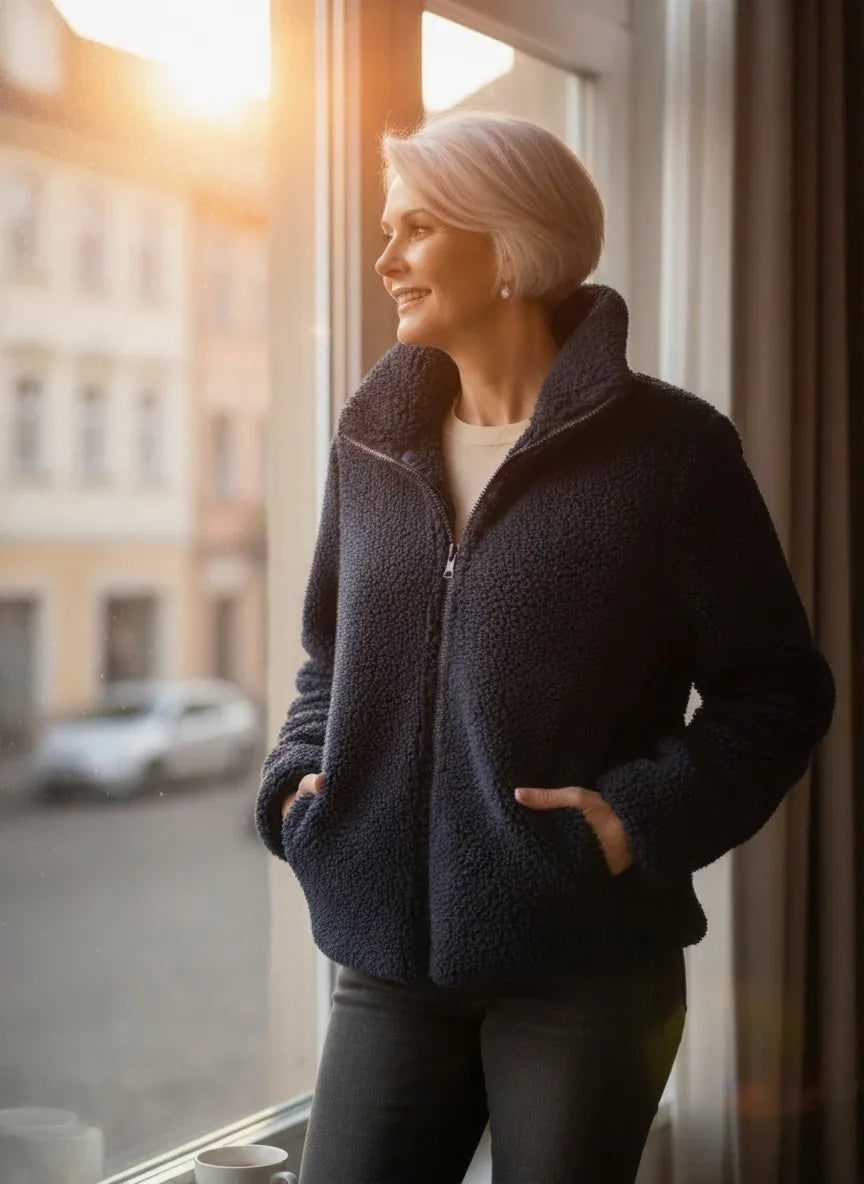 Nova – Cozy Sherpa Zip Jacket - MABEL LONDON